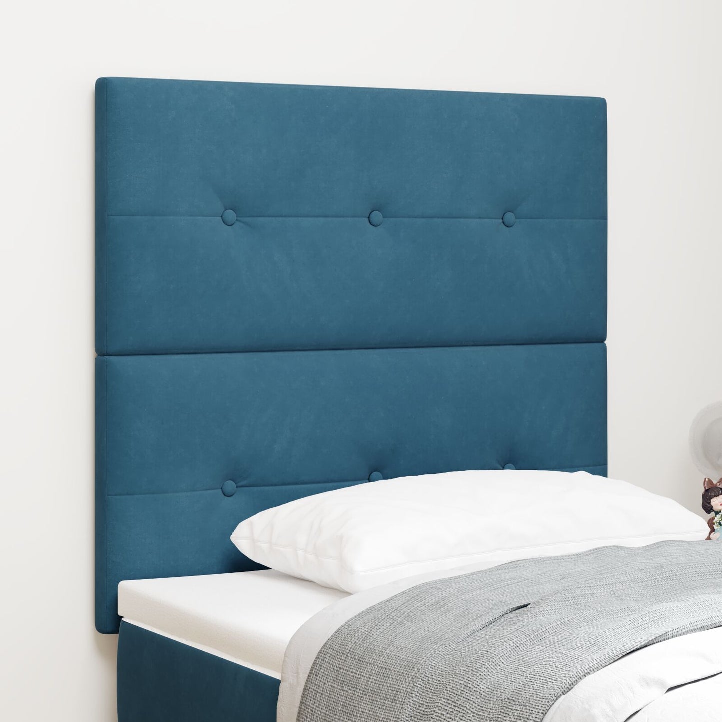 Hoofdbord Knopge Tufted Velvet Donkerblauw 100 cm Hoog hoofdbord