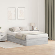 Opbergbedframe grijs 120x190 cm bewerkt hout