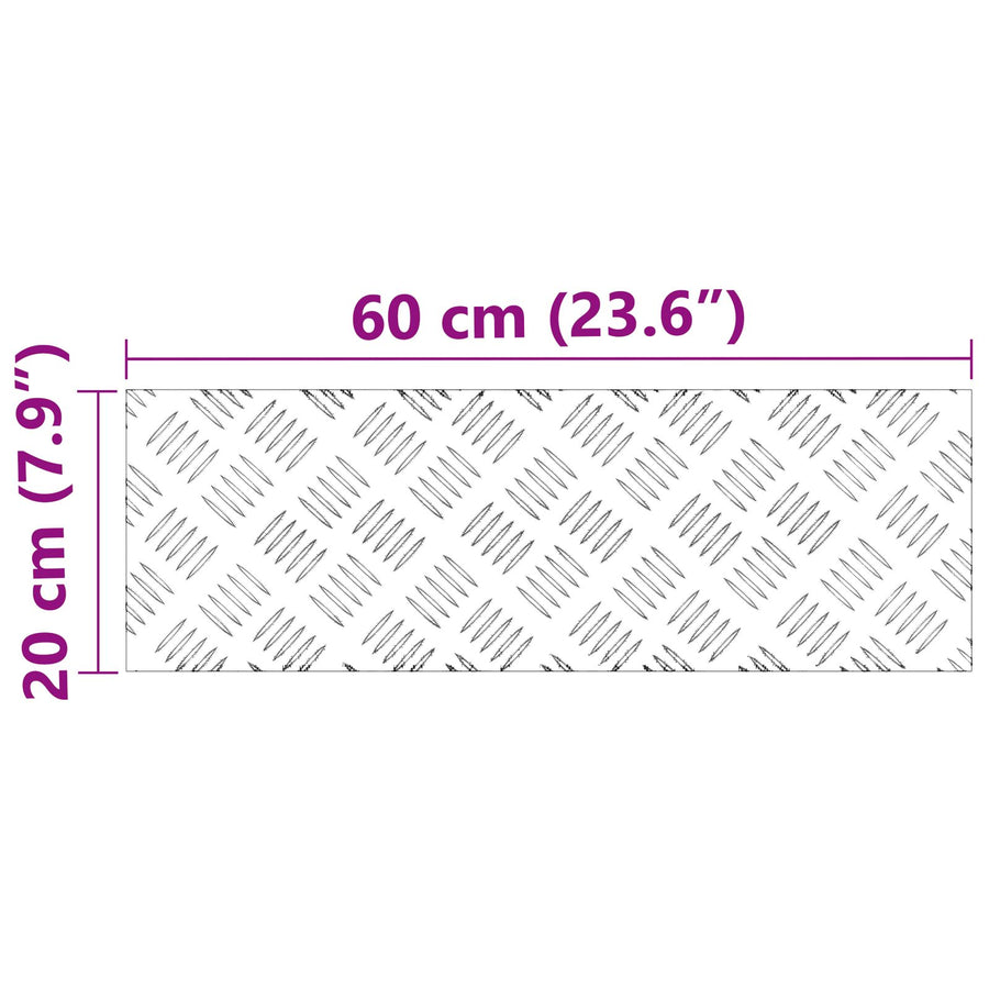 Aluminium Checker Plates 4 Stuks Antislip 60X20 Cm 60 x 20 x 0.2 cm Rechthoekig