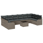 Tuinset poly rattan 7 persoons grijs