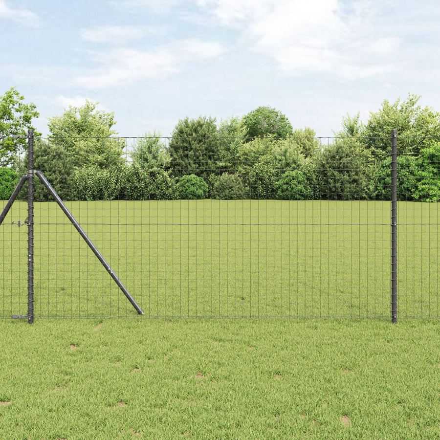 Fence Posts 52 Stuks Ø32 Mm Gegalvaniseerd Staal Grijs 150 cm 52x paal