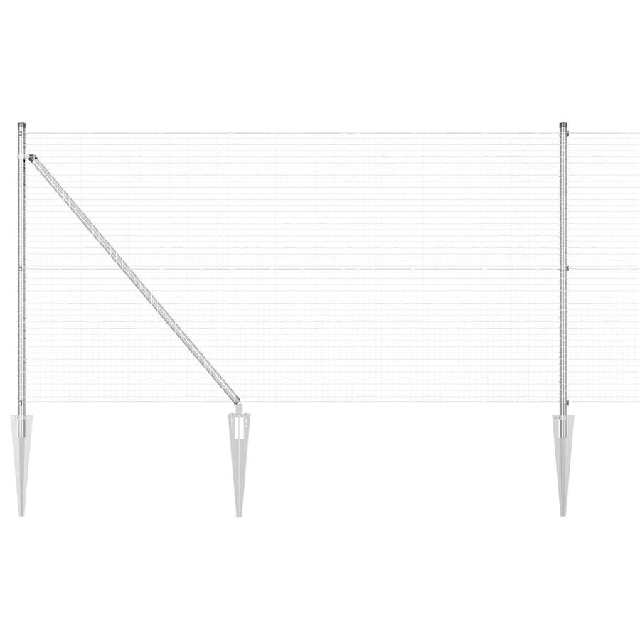 Gelaste Draadhek Met 13 Puntpalen 1X50 M Gegalvaniseerd Staal Gegalvaniseerd Staal