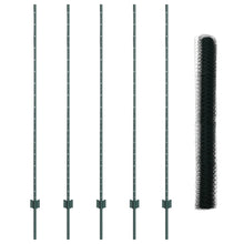Hekpalen 5 Stuks U-Kanaal Groen 150 Cm Staal,  Hexagonaal Hek Groen 1.5X10 M Staal