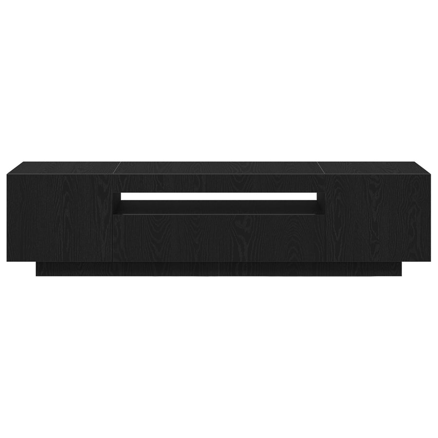 Tv-Meubel Met Led-Verlichting Zwart Eiken 160X35X40 Cm Samengesteld Hout