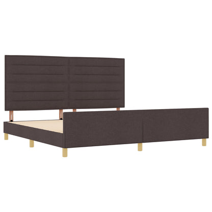 Bedframe Donkerbruin 200X200 Cm Stof Crème
