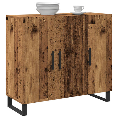 Dressoir Met 3 Deuren Oud Hout 90X34X80 Cm Engineered Hout