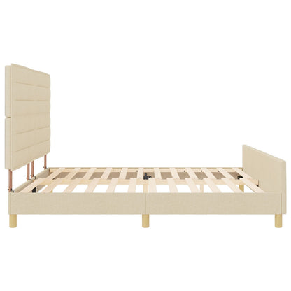 Crème Stoffen Bedframe 200X200 Cm Crème