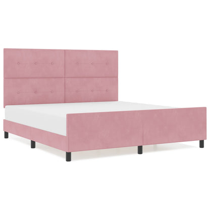 Roze Velourse Bedframe 180X200 Cm Crème