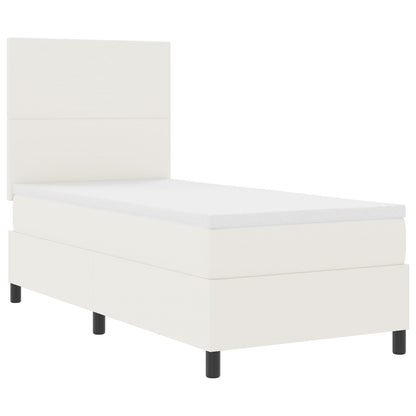 Boxspringbed Met Matras Crème Eenpersoons Corduroy Stof