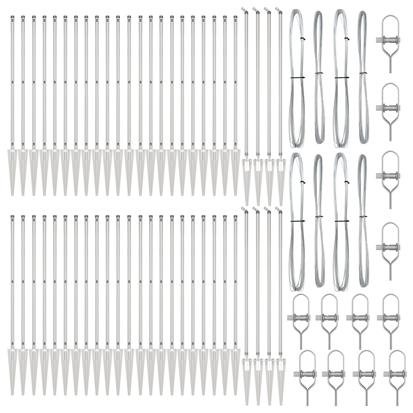 Hekpalen Met Spie 52 Stuks Ø32 Mm Gegalvaniseerd Staal 80 cm 52x spike paal