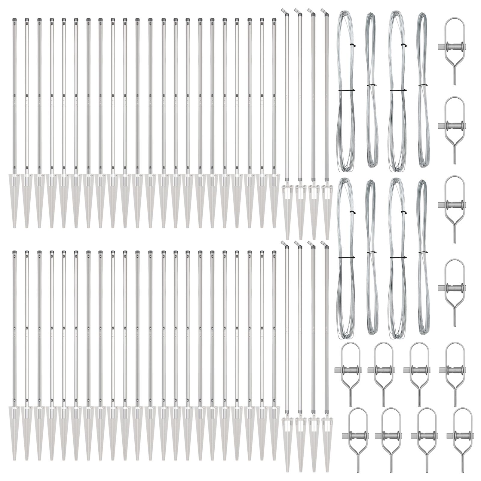 Hekpalen Met Spie 52 Stuks Ø32 Mm Gegalvaniseerd Staal 80 cm 52x spike paal