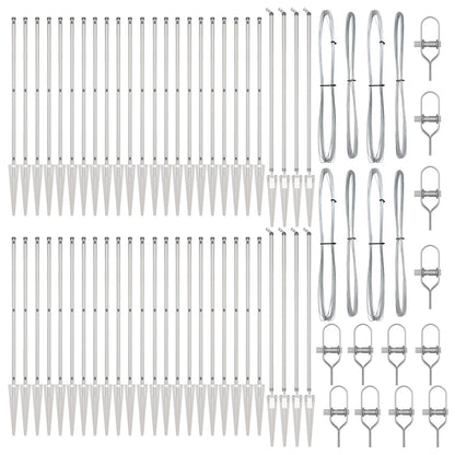 Hekpalen Met Spie 52 Stuks Ø32 Mm Gegalvaniseerd Staal 80 cm 52x spike paal