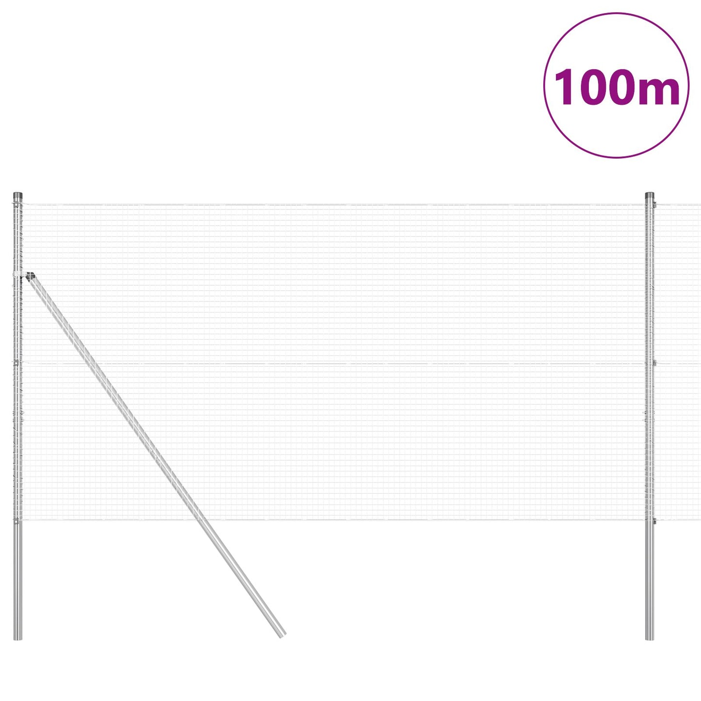 Gelast Draadhek Met 13 Palen 1X100 M Gegalvaniseerd Staal Gegalvaniseerd Staal