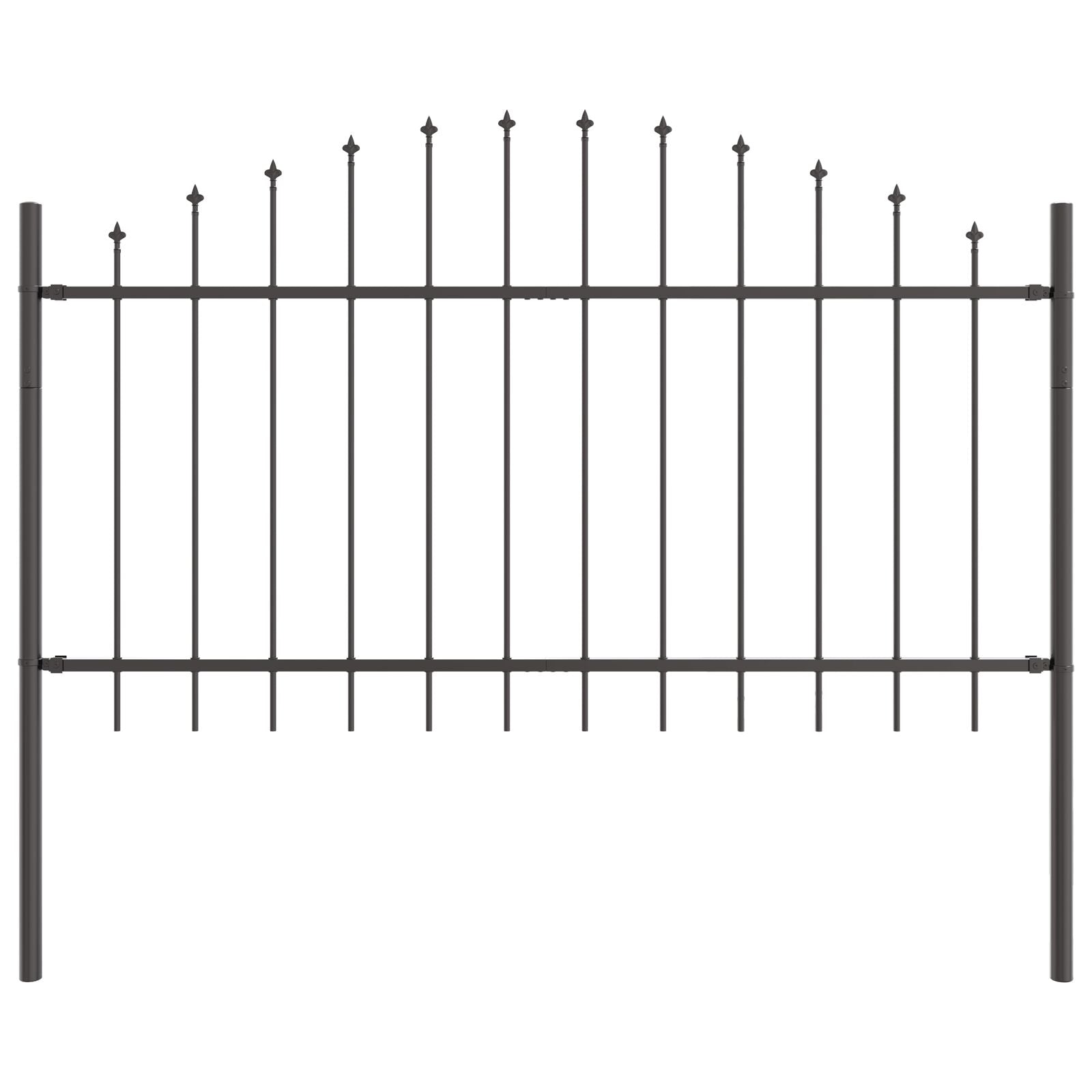 Tuinhek Met Hoektop 10,2X1 M Staal Grijs 10.2 m 75-100 cm