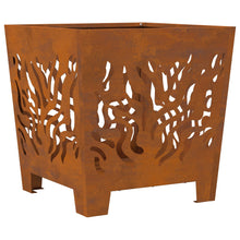 Vuurkorf Vierkant Weerbestendig Staal Verweerd staal/Bruin 40 x 40 x 40 cm