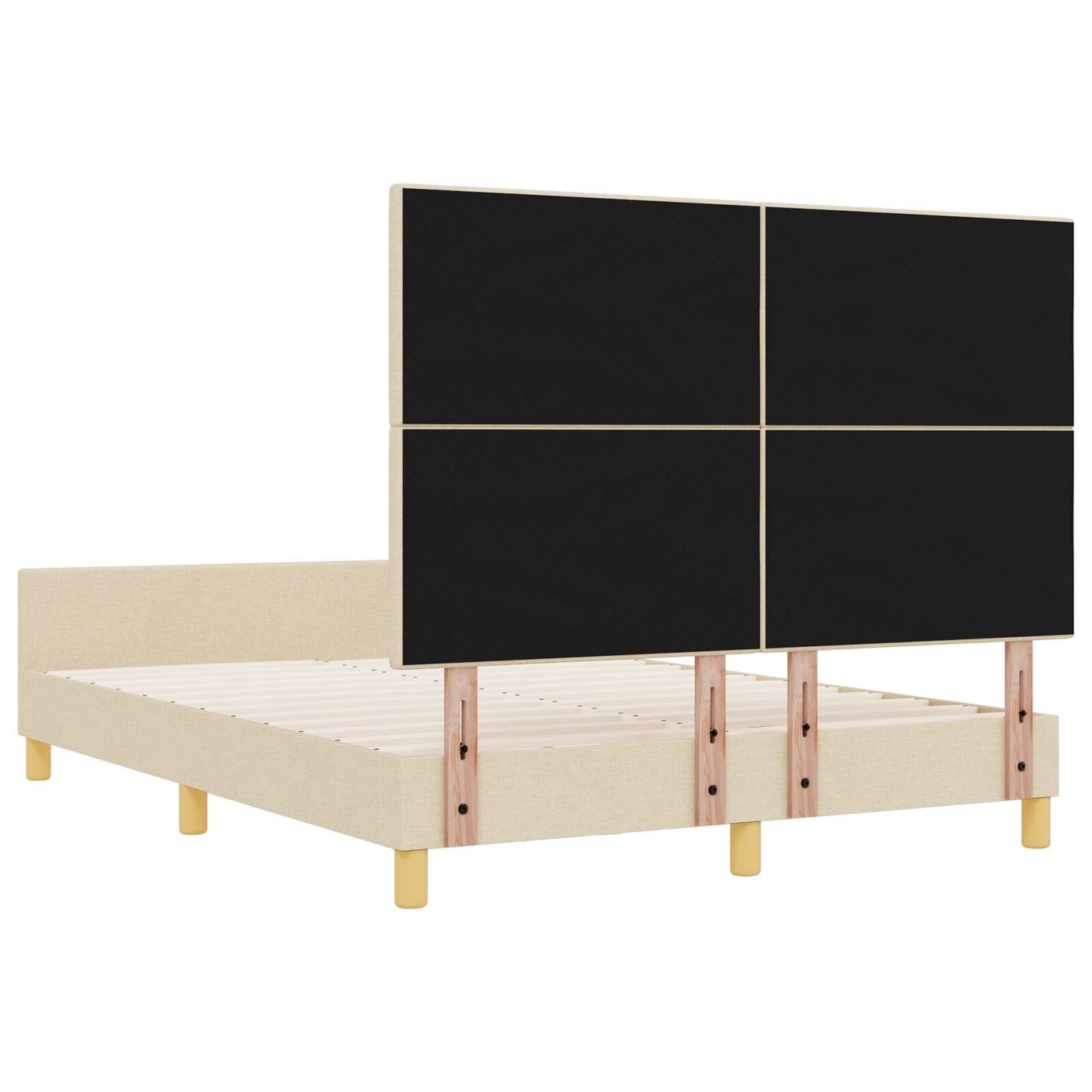 Bed Frame Crème 160X200 Cm Stof Crème