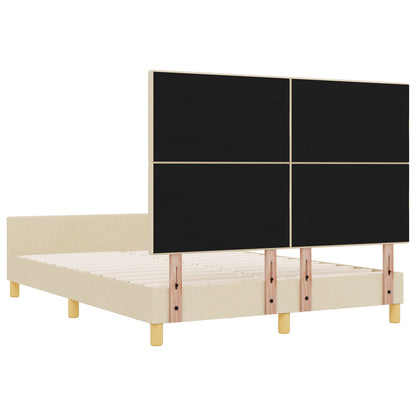 Bed Frame Crème 160X200 Cm Stof Crème