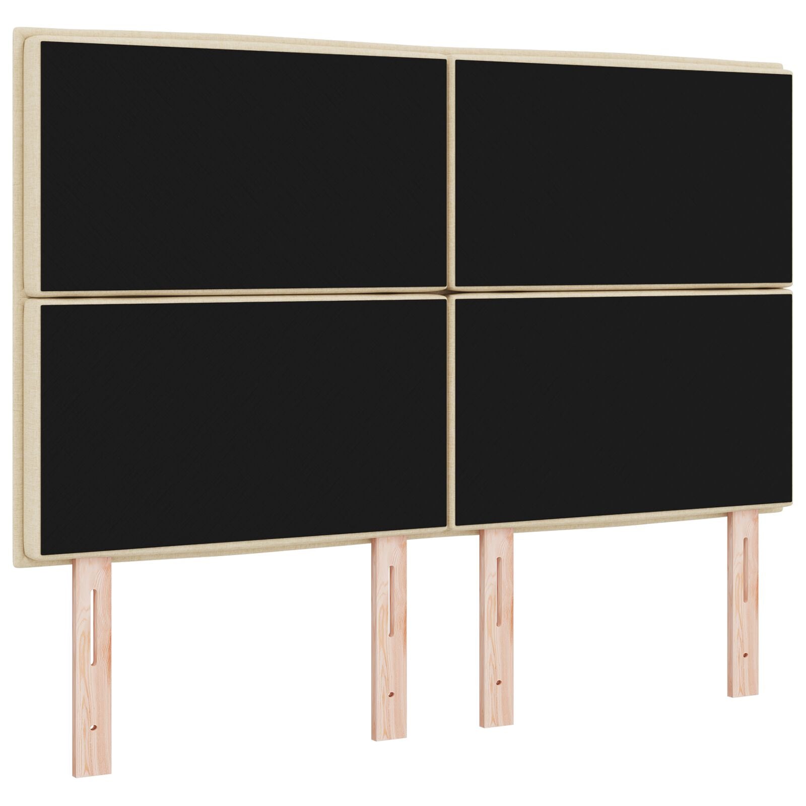 Hoofdbord Lijnen Ontwerp Stof Crème 140 cm Hoog hoofdbord