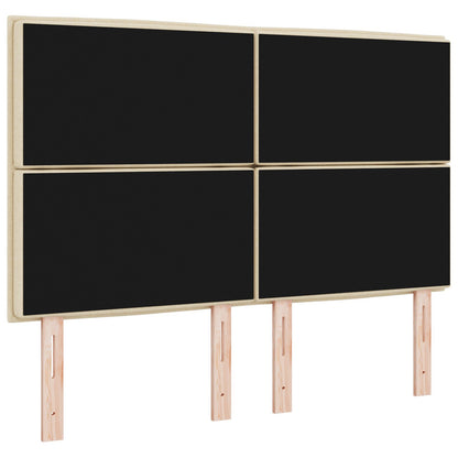 Hoofdbord Lijnen Ontwerp Stof Crème 140 cm Hoog hoofdbord