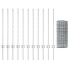 Hek 0.8x25 m staal zilver met 11 U-palen