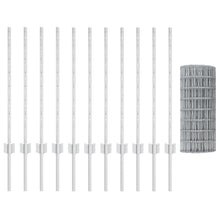 Eurohek met 11 U-palen Zilver 0.8x25 m Staal