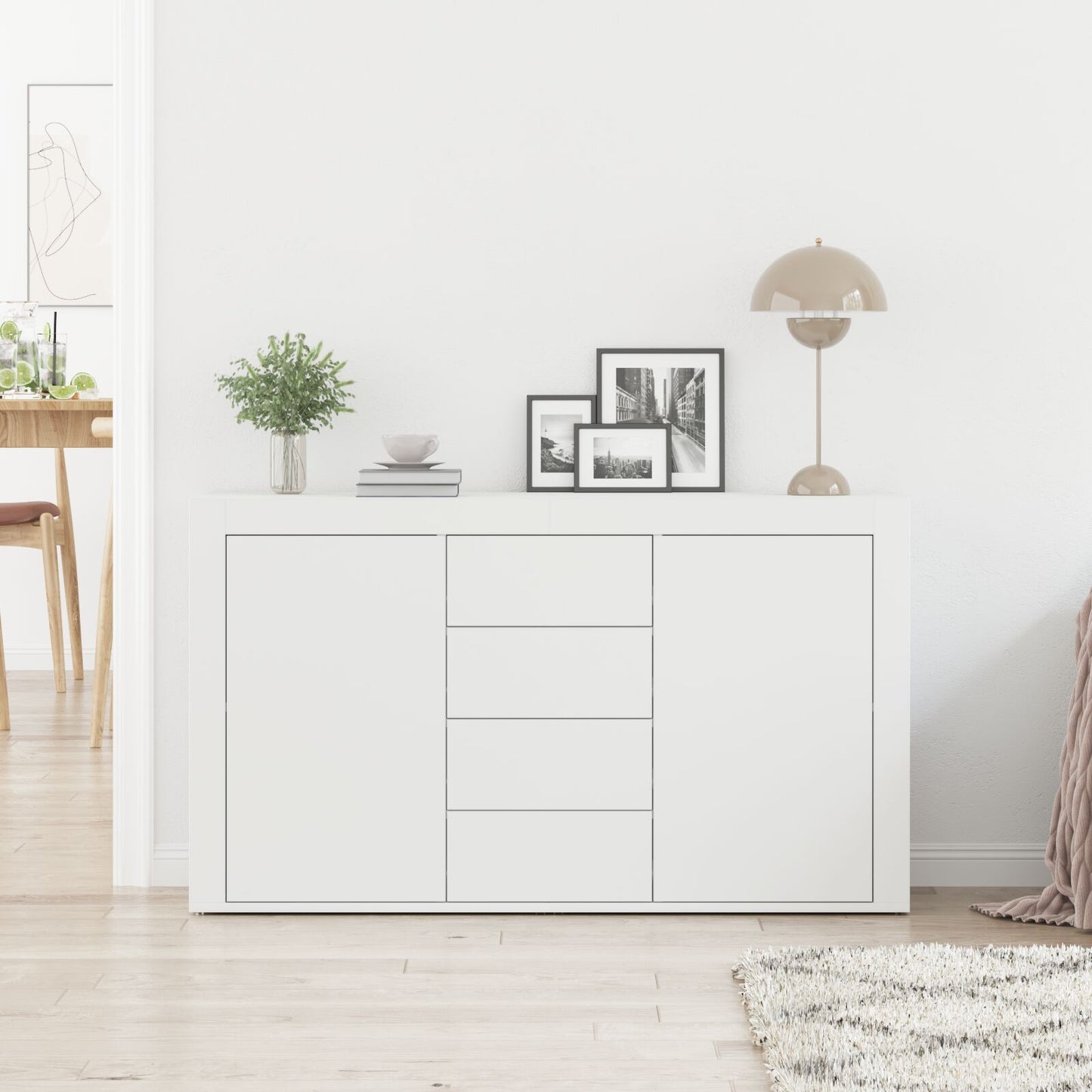 Witte Dressoir Wit Hout 120 X 36 X 69 Cm Opslag Witte Dressoir
