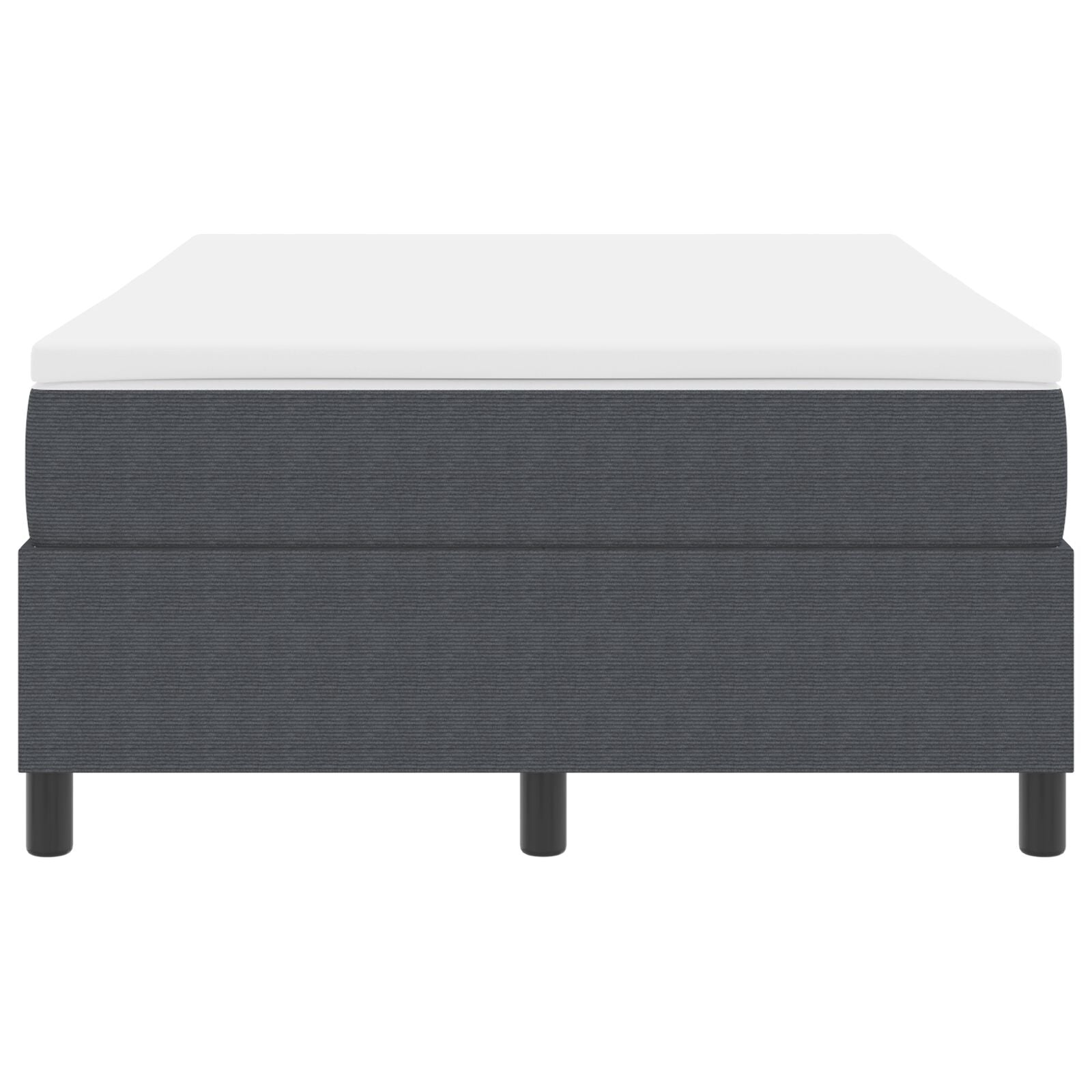 Boxspring Bed Met Matras Donkergrijs 120X200 Cm Corduroy Stof