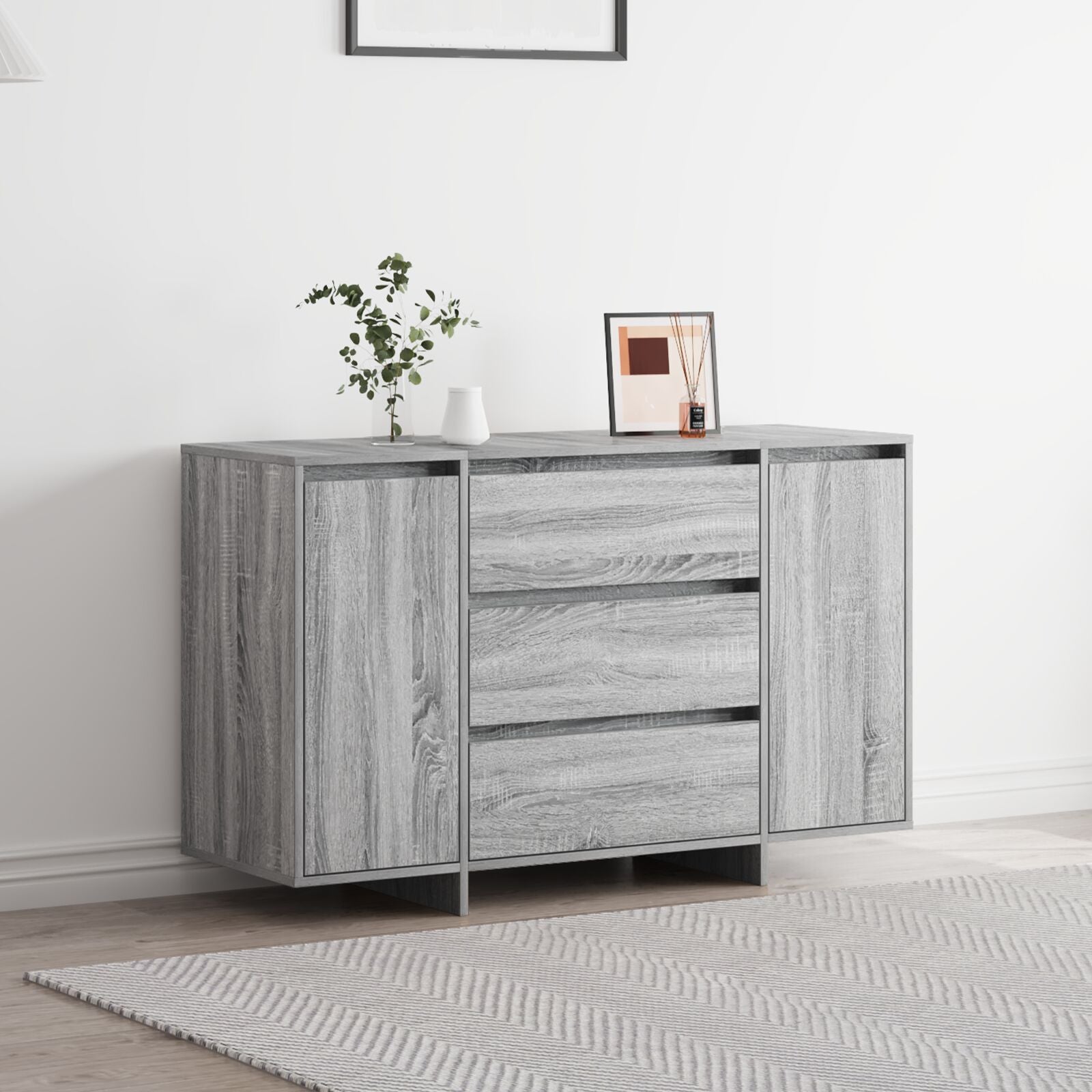 Dressoir Grijs Sonoma Gefabriceerd Hout Dressoir Rechthoekig