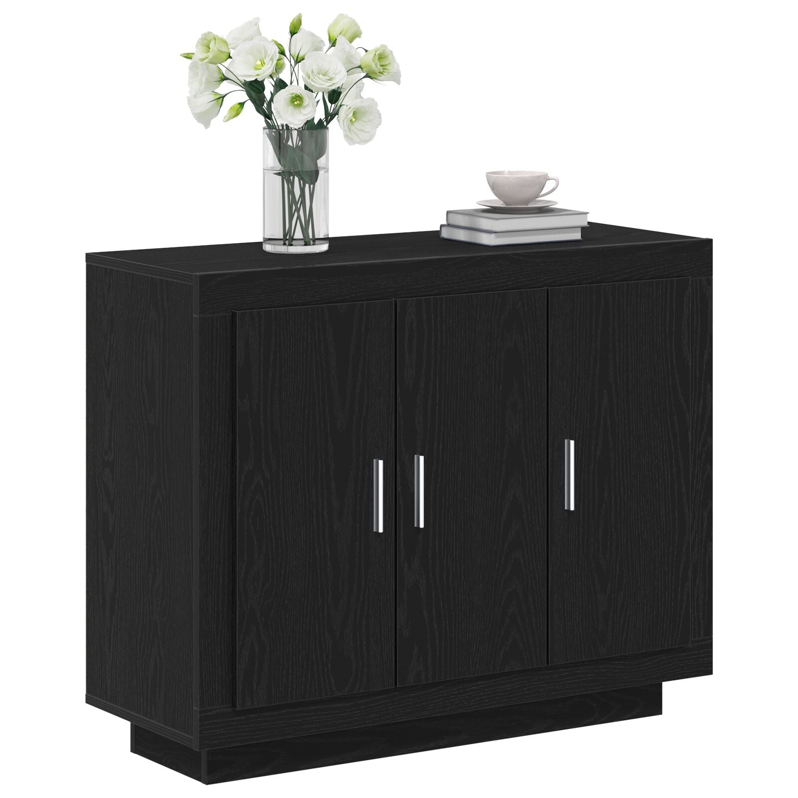 Sideboard 92X35X75 Cm Engineered Wood Zwart eiken