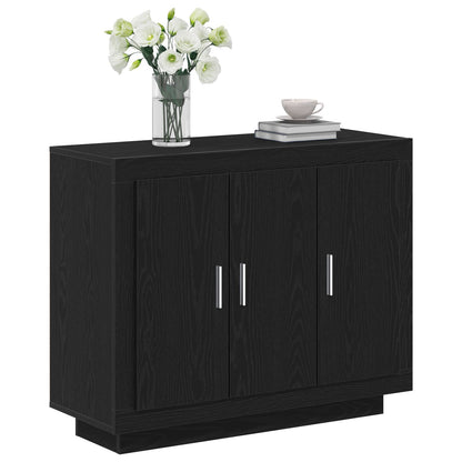 Sideboard 92X35X75 Cm Engineered Wood Zwart eiken