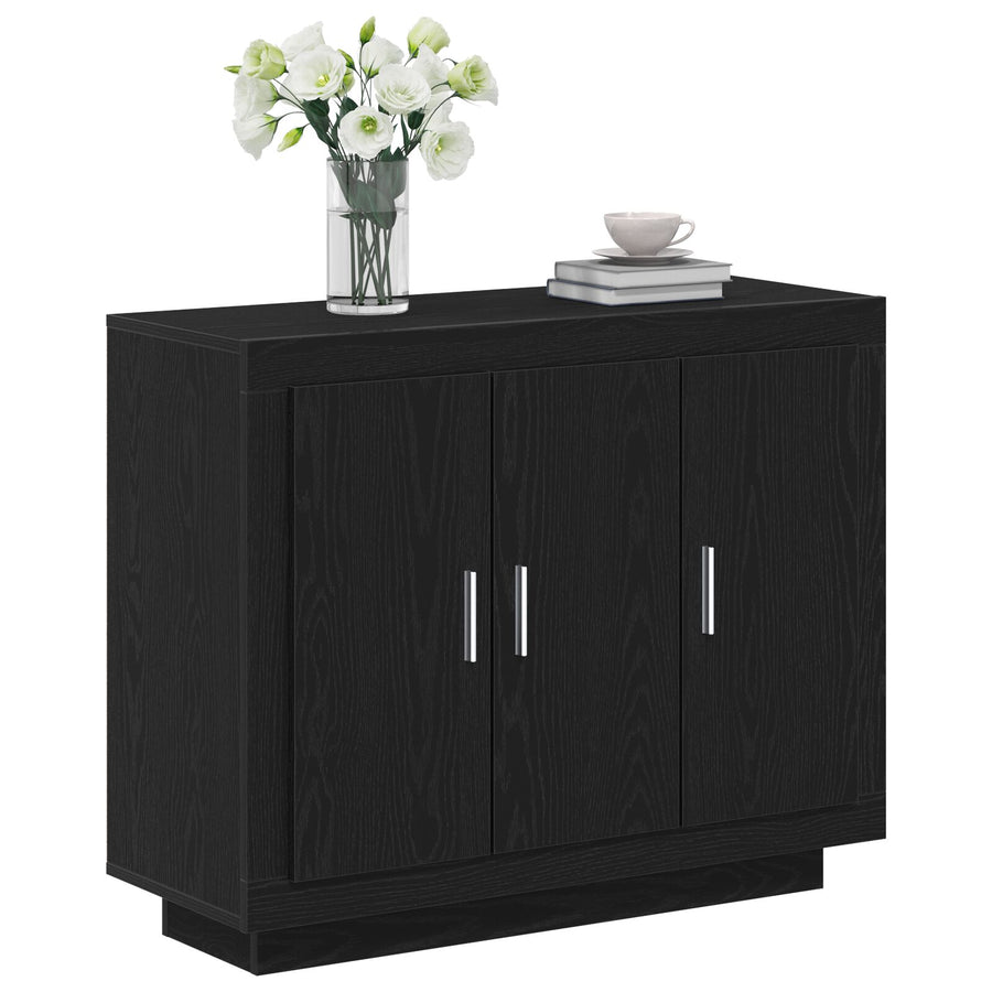 Sideboard 92X35X75 Cm Engineered Wood Zwart eiken