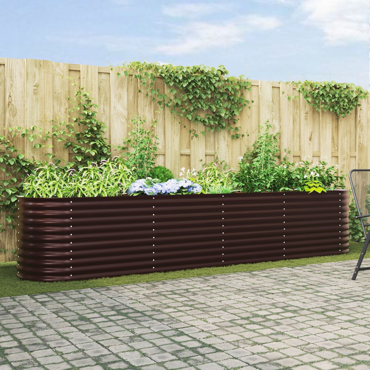 Tuin Raised Bed Gegalvaniseerd Staal 400 x 80 x 81 cm Bruin