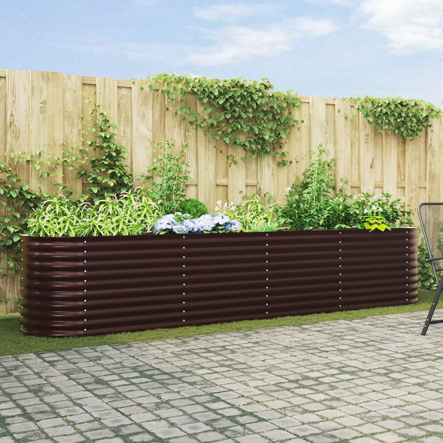 Tuin Raised Bed Gegalvaniseerd Staal 400 x 80 x 81 cm Bruin