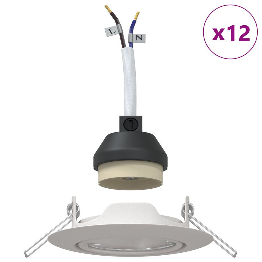 Lampen Set Van 12 Kunststof 9 Cm Inbouw Plafondlampen Wit