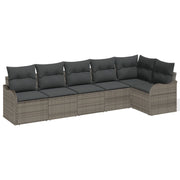 Tuinset poly rattan grijs 6-delig
