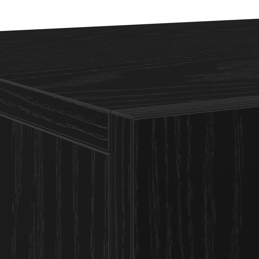 Sideboard Met 3 Deuren Zwart Eiken 90X34X80 Cm Geengineerd Hout