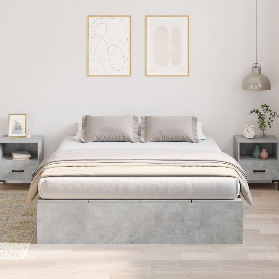 Opbergbedframe Betonnen Grijs 150 x 200 cm