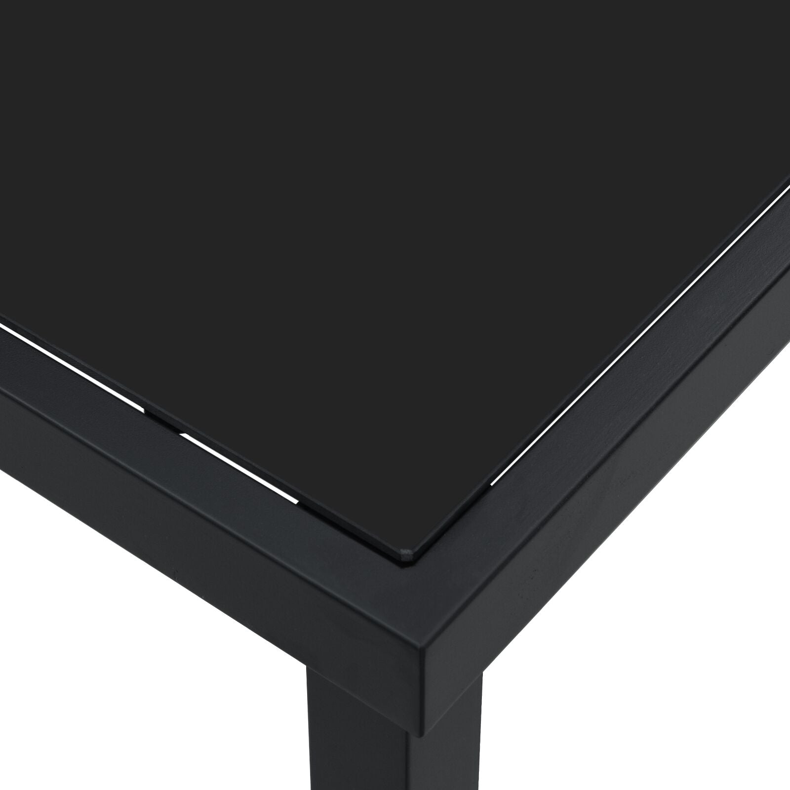 Tuin Tafel Zwart Gelaagd Glas 80 x 80 x 73 cm