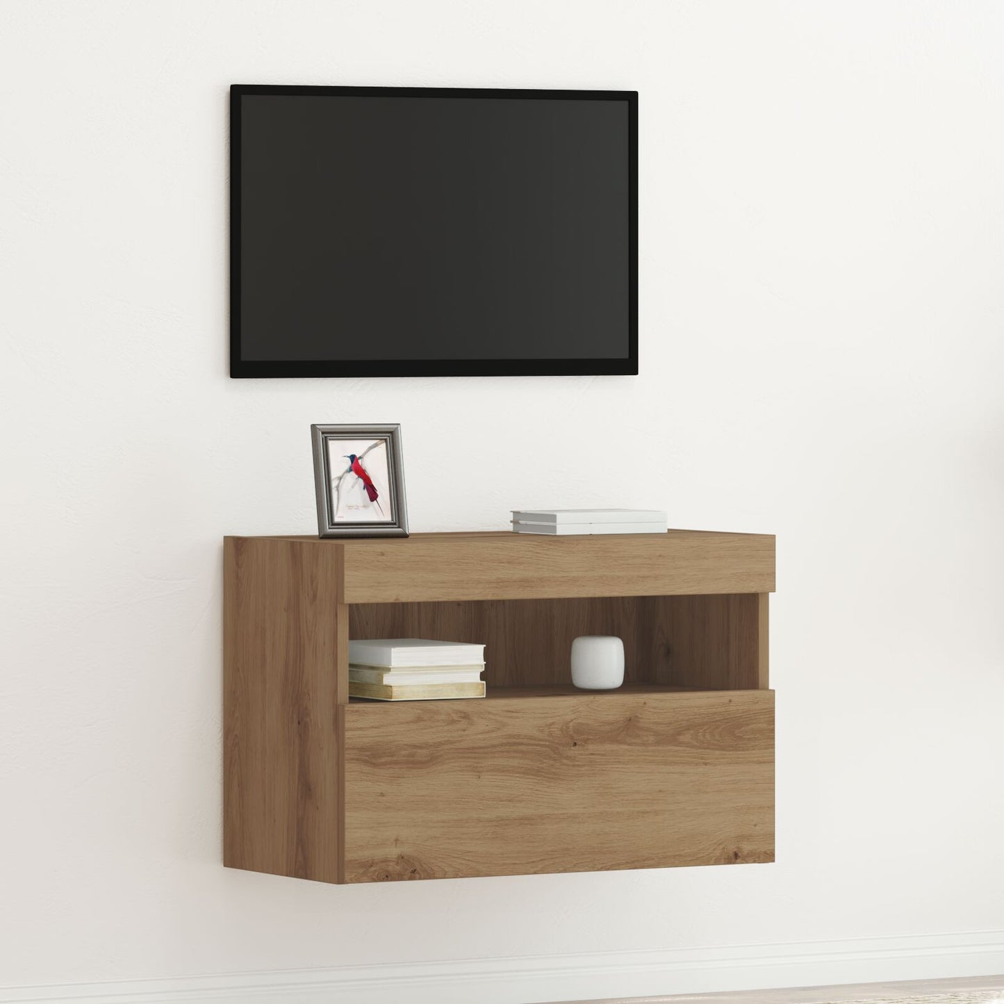 Tv Wandkast Met Led Verlichting Ambachtelijk Eiken 1 Artisan eiken