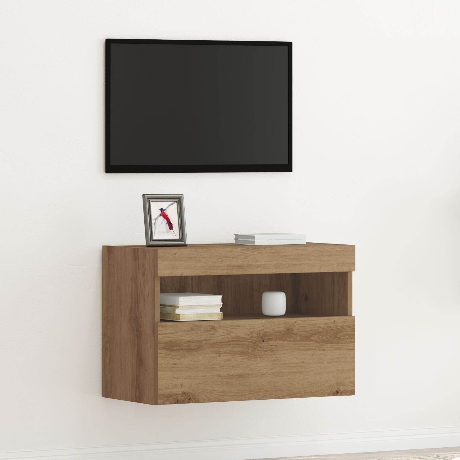 Tv Wandkast Met Led Verlichting Ambachtelijk Eiken 1 Artisan eiken