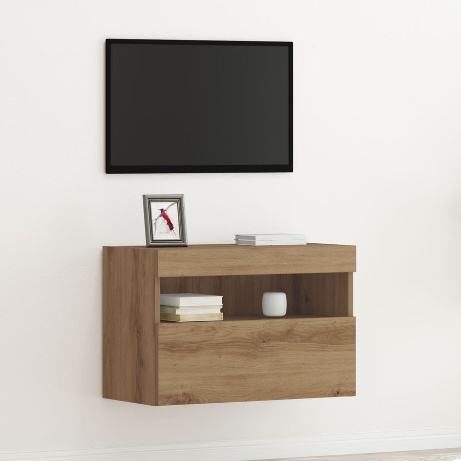 Tv Wandkast Met Led Verlichting Ambachtelijk Eiken 1 Artisan eiken