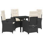 Tuinstoelenset poly rattan zwart 4 personen