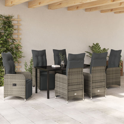 7 Persoons Tuin Eetset Met Kussens Beige