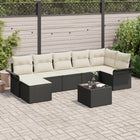 Garden Sofa Set with Cushions 8 pcs Black Poly Rattan