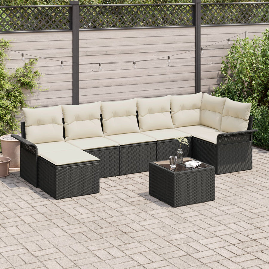 7-Delige Tuinset Met Kussens Bruin Poly Rattan