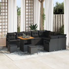 Tuinset poly rattan zwart 12-delig met opbergruimte