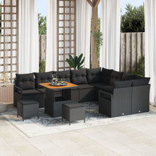 12-Delige Tuin Sofa Set Met Kussens In Zwart Poly Rattan, 2-Zits Tuin Sofa Met Opbergruimte & Kussens In Zwart Poly Rattan, 3-Delige Tuin Eet Set Met Kussens In Zwart Poly Rattan Wit
