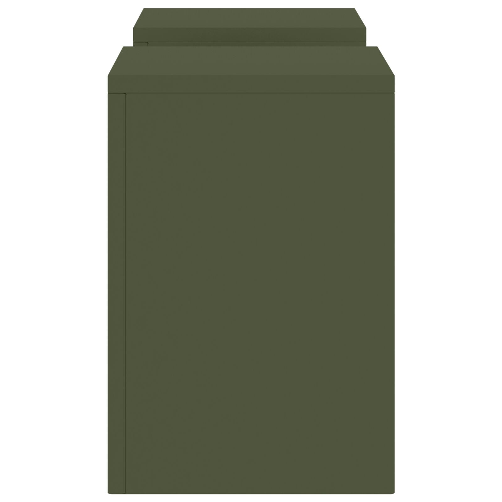 Buiten Plantstands Pilar 2 Stuks 24X24X35 Cm Staal Olijfgroen 2x (35 cm)
