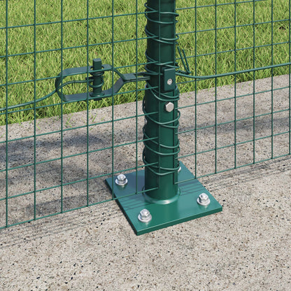 Hek Post Set Set Van 2 Groen Metaal Met Plastic Coating 10 X 1 M Gegalvaniseerd Staal