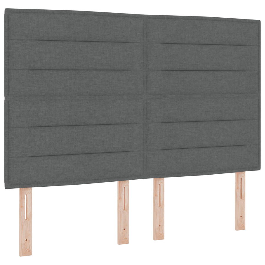 Boxspring Bed Met Matras Stof Donkergrijs 160 x 200 cm Lijnontwerp